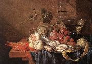 Jan Davidz de Heem Fruits and Pieces of Seafood oil painting on canvas